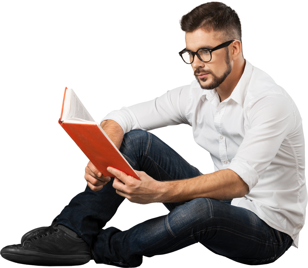 Young Man Reading a Book